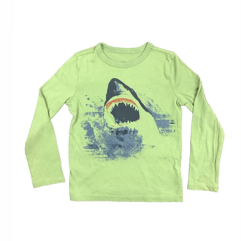 Gap Kids Shark Print Long Sleeves T-Shirts size: XS